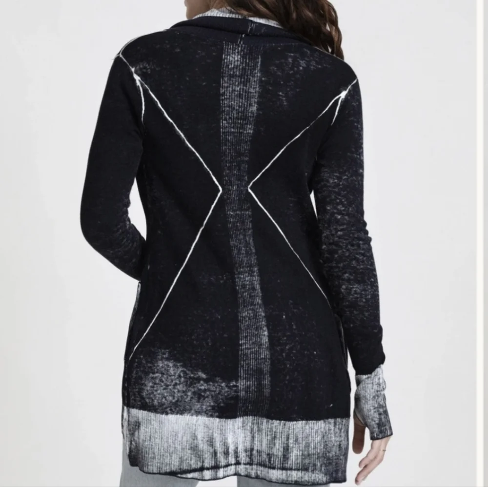 Blanc Noir Black and Gray Cardigan S - Picture 6 of 7
